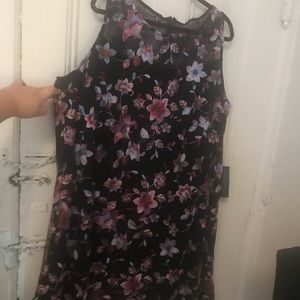 *NEW*LANE BRYANT BLACK EMBROIDERED MESH DRESS